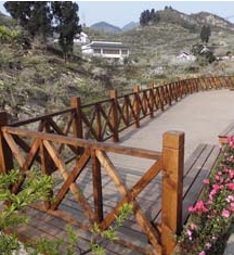 廣安水上棧道及欄桿、水車木結構工程